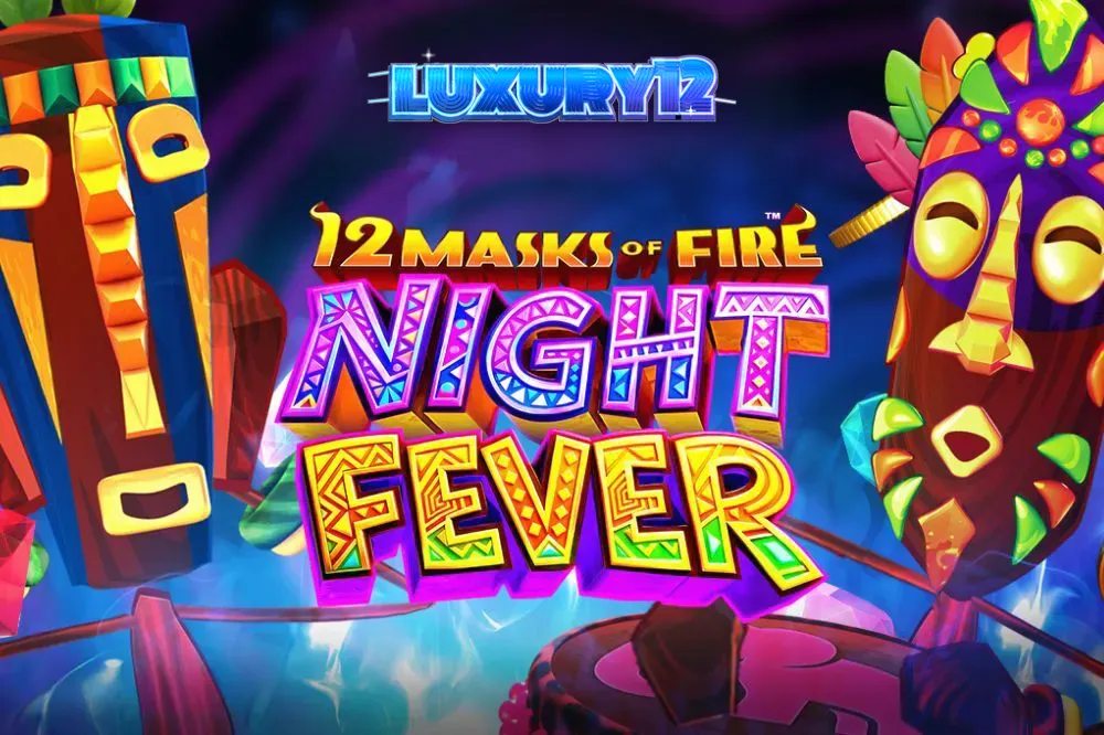 Tampilan visual neon yang energik dari slot 12 Masks of Fire: Night Fever